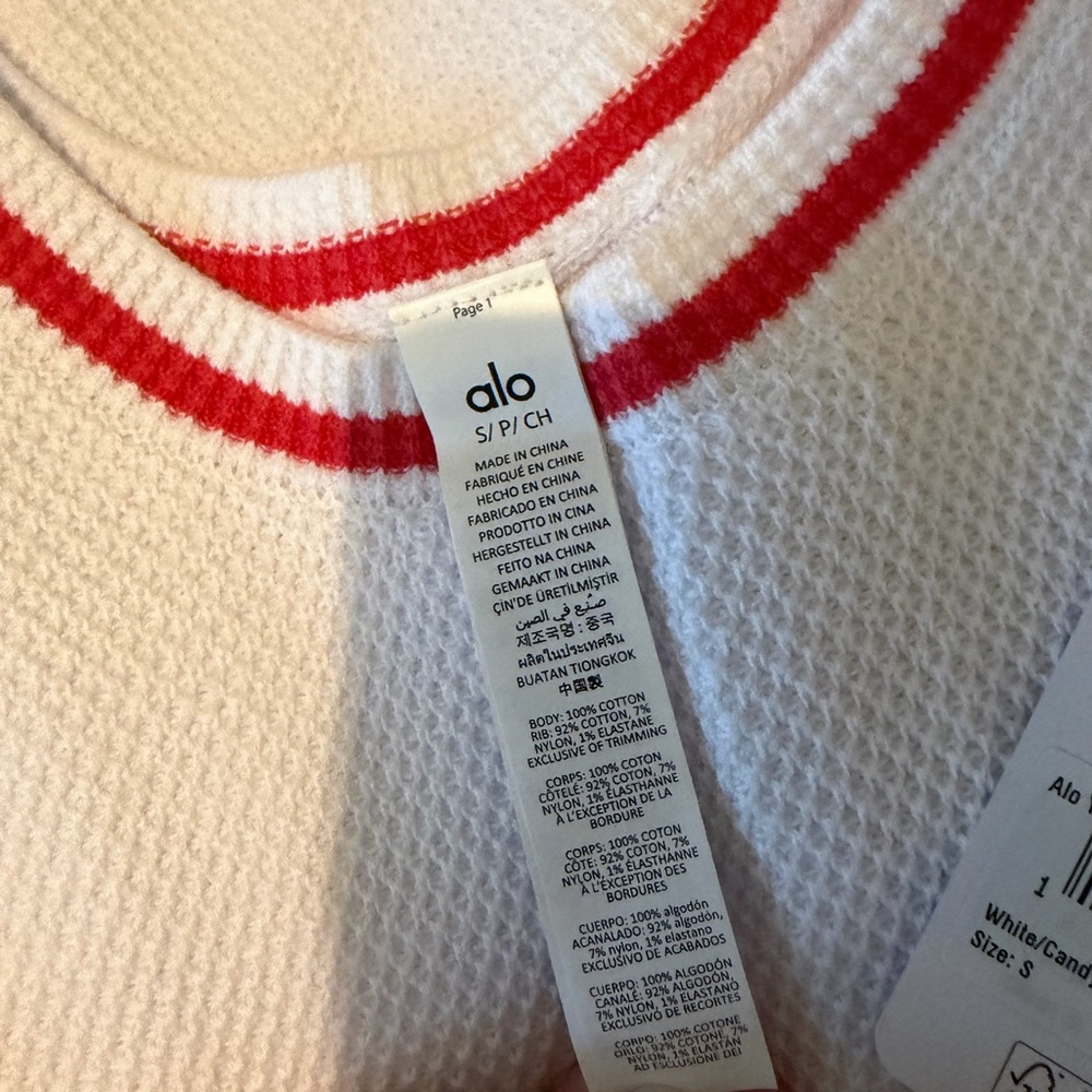 NWT - ALO White Knit Tennis 🎾 Mini Dress with Candy Red Stripe Trim-SIZE SMALL - Picture 5 of 7
